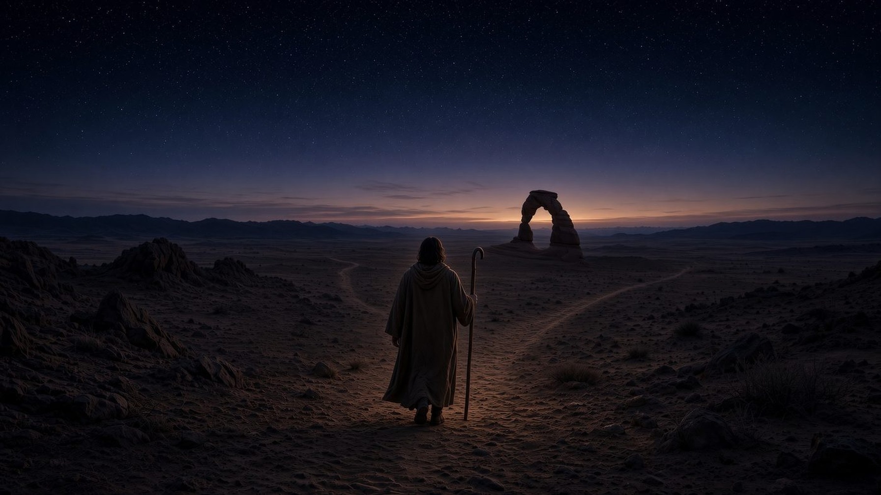 The walk — same man, same path